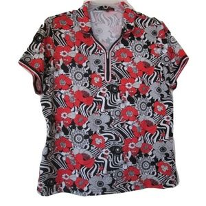 bette & court plus size retro floral shirt xl 16